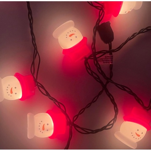 Christmas Snowman String 10 Lights Indoor Outdoor Holiday Decor - Picture 6 of 6